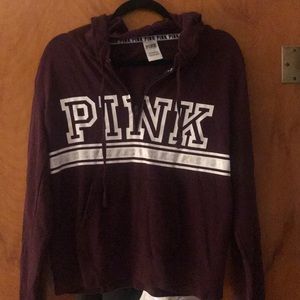 Pink 1/4 zip hoodie